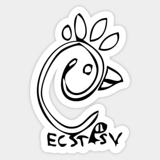 Ecstasy Doodle Black Sticker